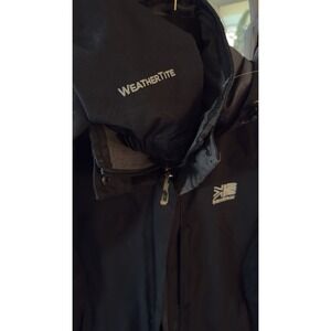 Karrimor Ladies Black Shell jacket Weathertite Removable Hood EUC US Size 4